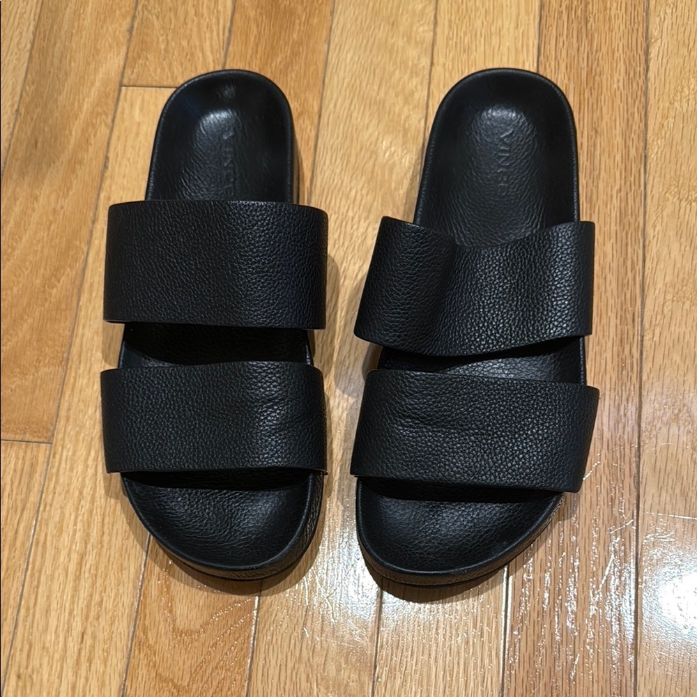Vince Black Leather Sandals
